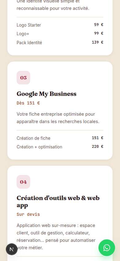 Aperçu du site NapDigital sur mobile